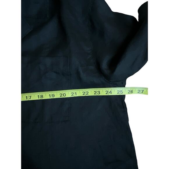 Madewell Shirt Women's XL Black Resort Long-Sleeve Collared Semi-Sheer Button Up - Picture 6 of 8